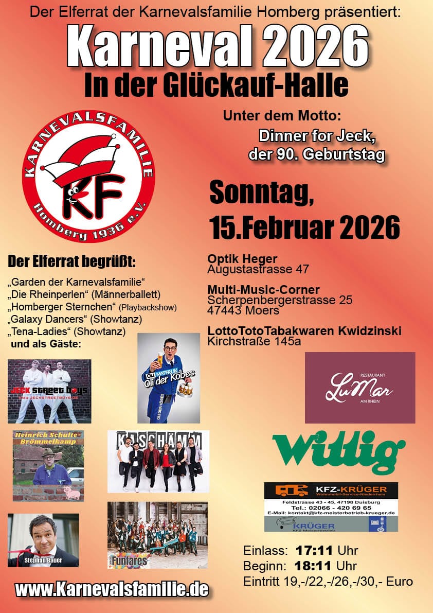 Karneval in der Glückauf-Halle - 15.02.26